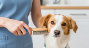 pet grooming routine at home, brushing