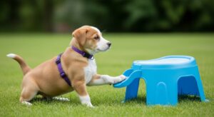 puppy potty training routine, outdoor reward